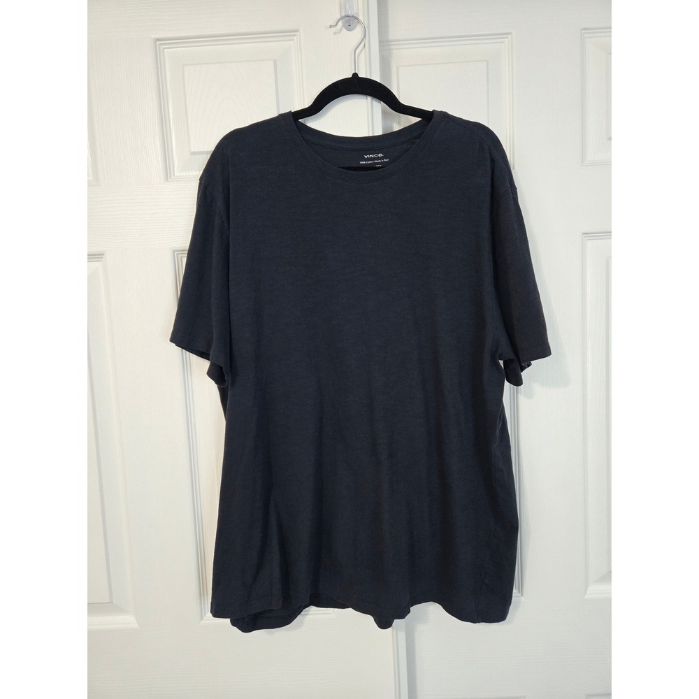 Vince Mens Essential Crewneck Short Sleeve T-Shirt Black 100% Cotton XXL Peru